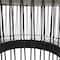 30" Black Metal Open Frame Wire Geometric Coffee Table with Silver Aluminum Top
